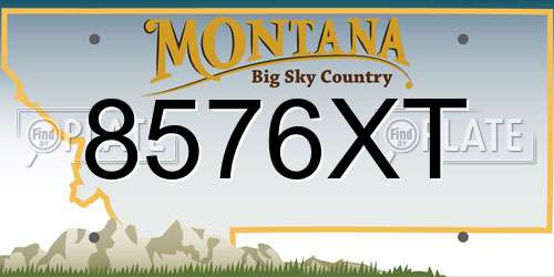 8576XT Montana License Plate