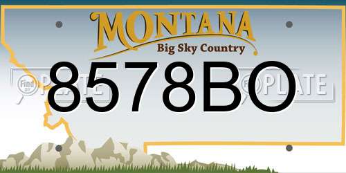8578BO Montana License Plate