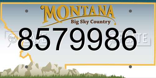 8579986 Montana License Plate