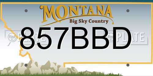 857BBD Montana License Plate