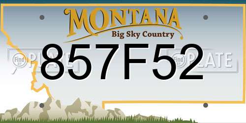 857F52 Montana License Plate