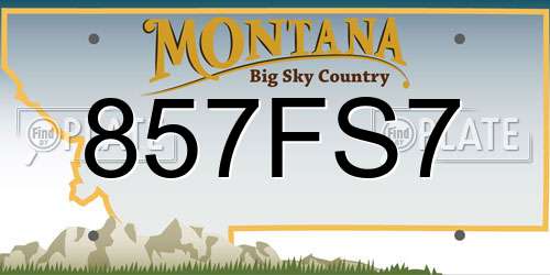 857FS7 Montana License Plate