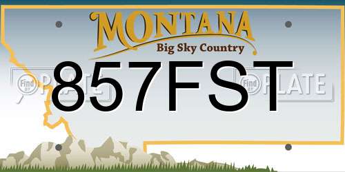 857FST Montana License Plate