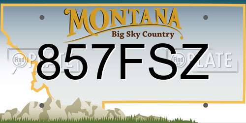 857FSZ Montana License Plate