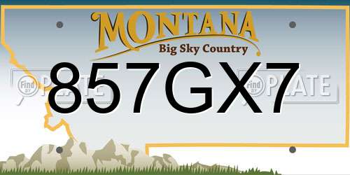 857GX7 Montana License Plate