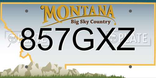 857GXZ Montana License Plate
