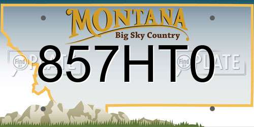 857HT0 Montana License Plate