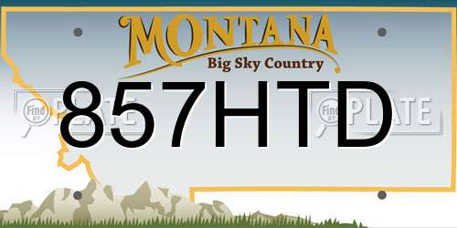 857HTD Montana License Plate
