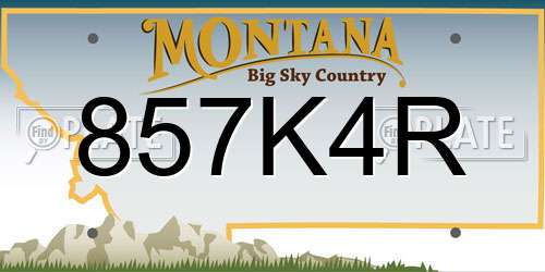 857K4R Montana License Plate