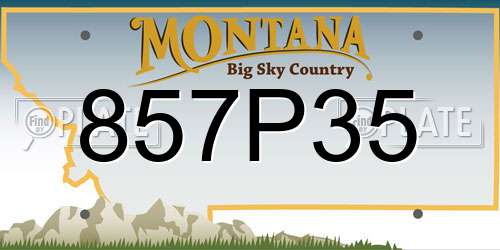 857P35 Montana License Plate