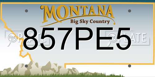 857PE5 Montana License Plate