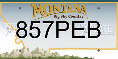 857PEB Montana License Plate