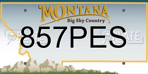 857PES Montana License Plate