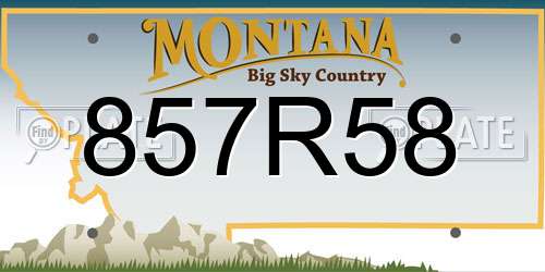 857R58 Montana License Plate