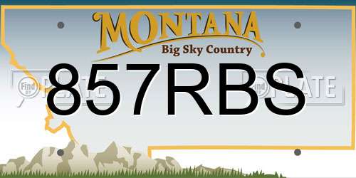 857RBS Montana License Plate