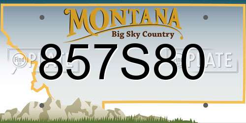 857S80 Montana License Plate