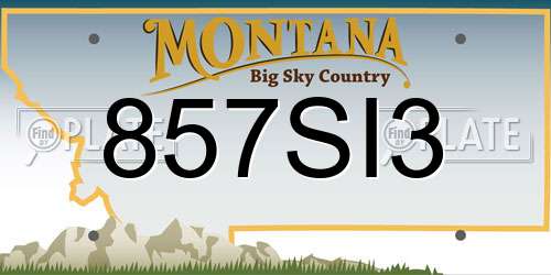 857SI3 Montana License Plate