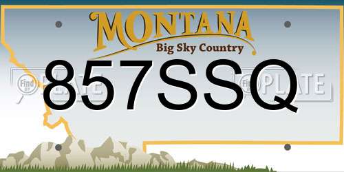 857SSQ Montana License Plate