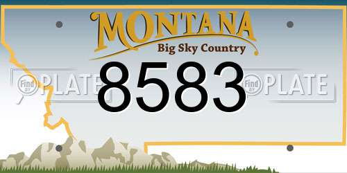 8583 Montana License Plate