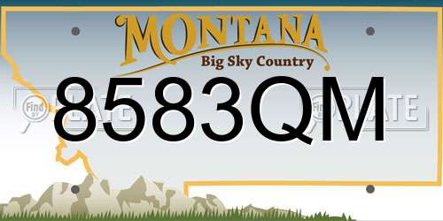 8583QM Montana License Plate