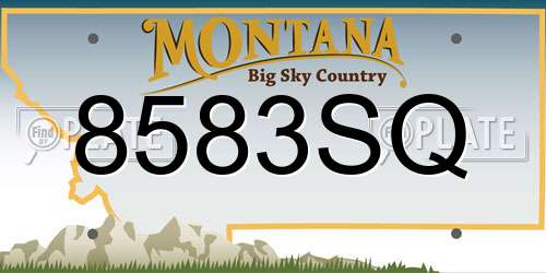 8583SQ Montana License Plate