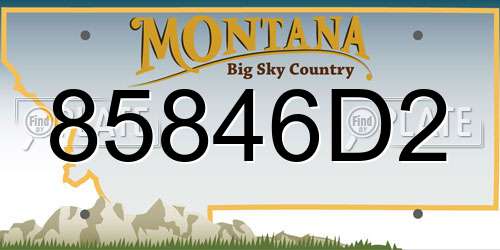 85846D2 Montana License Plate