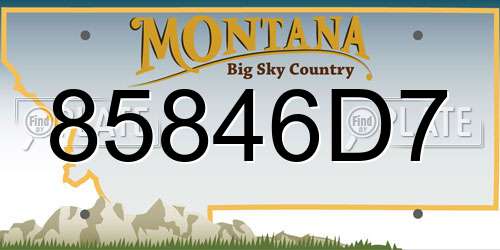 85846D7 Montana License Plate