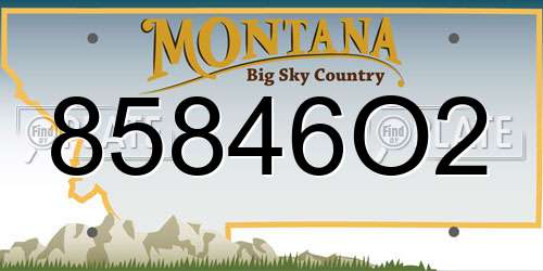 85846O2 Montana License Plate