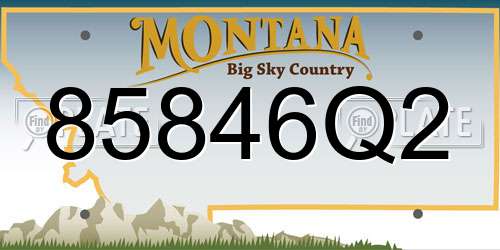 85846Q2 Montana License Plate