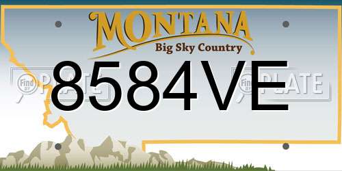 8584VE Montana License Plate