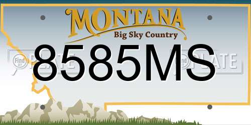 8585MS Montana License Plate