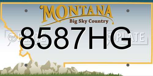 8587HG Montana License Plate