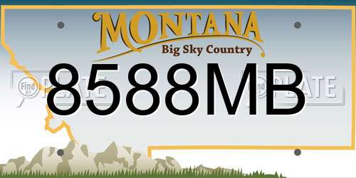 8588MB Montana License Plate