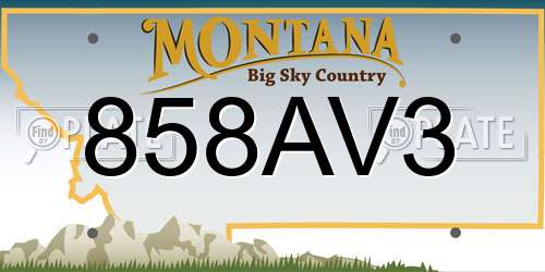 858AV3 Montana License Plate