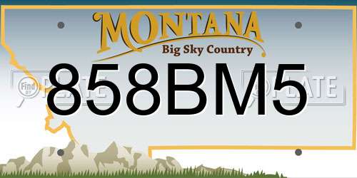 858BM5 Montana License Plate
