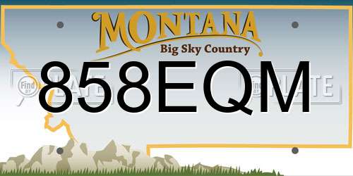 858EQM Montana License Plate