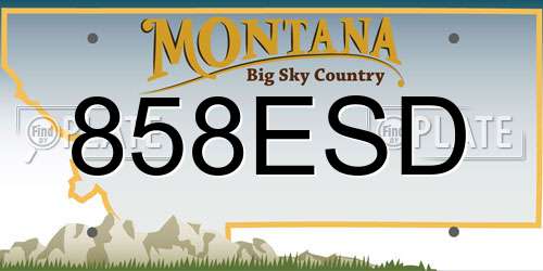 858ESD Montana License Plate