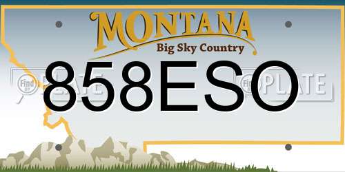 858ESO Montana License Plate