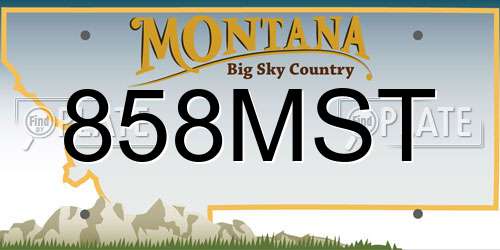 858MST Montana License Plate