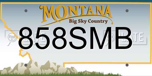 858SMB Montana License Plate