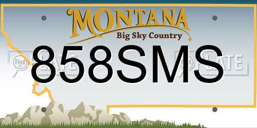 858SMS Montana License Plate