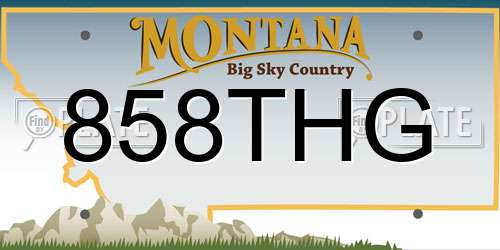 858THG Montana License Plate