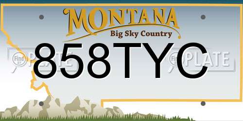 858TYC Montana License Plate