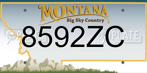 8592ZC Montana License Plate