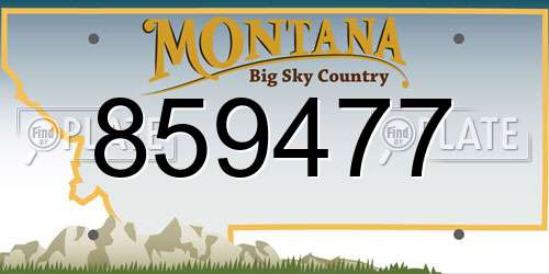 859477 Montana License Plate