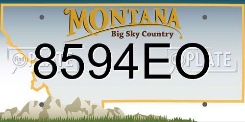 8594EO Montana License Plate