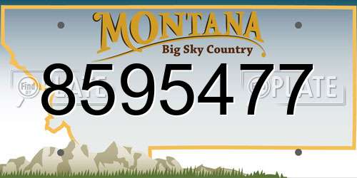8595477 Montana License Plate