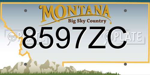 8597ZC Montana License Plate