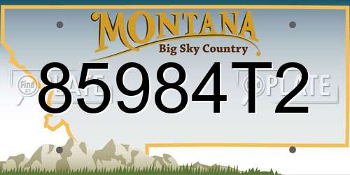 85984T2 Montana License Plate