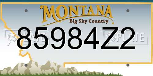 85984Z2 Montana License Plate